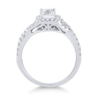 14kt White Gold Enchanting Princess Diamond Twist Bridal Wedding Engagement Ring 1 Cttw - Splendid Jewellery