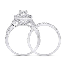 Load image into Gallery viewer, 14kt White Gold Enchanting Princess Diamond Wedding Ring Band Set - Splendid Jewellery
