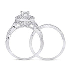 14kt White Gold Enchanting Princess Diamond Wedding Ring Band Set - Splendid Jewellery