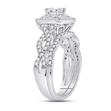 Load image into Gallery viewer, 14kt White Gold Enchanting Princess Diamond Wedding Ring Band Set - Splendid Jewellery