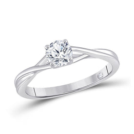 14kt White Gold Eternal Love Diamond Solitaire Bridal Wedding Engagement Ring 1/2 Cttw - Splendid Jewellery