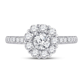 14kt White Gold Eternal Love Diamond Solitaire Bridal Wedding Engagement Ring - Front View