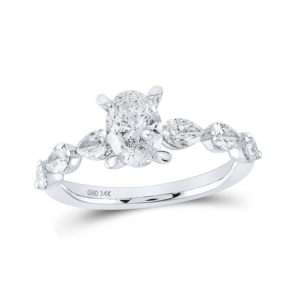 14kt White Gold Eternal Love Oval Diamond Solitaire Bridal Wedding Engagement Ring 1 - 7/8 Cttw - Splendid Jewellery