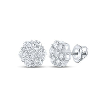 Load image into Gallery viewer, 14kt White Gold Floral Brilliance Diamond Earrings - Splendid Jewellery