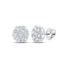 14kt White Gold Floral Brilliance Diamond Earrings - Splendid Jewellery