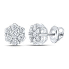 14kt White Gold Floral Brilliance Diamond Earrings - Splendid Jewellery