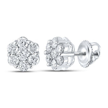 Load image into Gallery viewer, 14kt White Gold Floral Brilliance Diamond Earrings - Splendid Jewellery