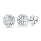 14kt White Gold Floral Brilliance Diamond Earrings - Splendid Jewellery