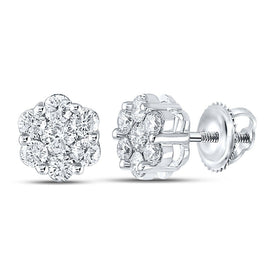 14kt White Gold Floral Brilliance Diamond Earrings - Splendid Jewellery
