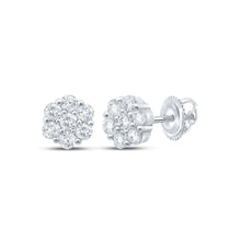 Load image into Gallery viewer, 14kt White Gold Floral Brilliance Diamond Earrings - Splendid Jewellery