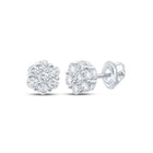 14kt White Gold Floral Brilliance Diamond Earrings - Splendid Jewellery