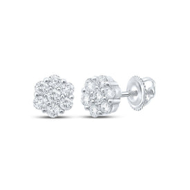 14kt White Gold Floral Brilliance Diamond Earrings - Splendid Jewellery