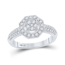 Load image into Gallery viewer, 14kt White Gold Floral Diamond Cluster Ring - A Blossoming Beauty - Splendid Jewellery