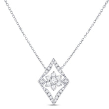 Load image into Gallery viewer, 14kt White Gold Geometric Cluster Diamond Pendant Necklace - Splendid Jewellery
