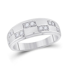 Load image into Gallery viewer, 14kt White Gold His Hers Round Diamond Cluster Wedding Set 1 Cttw | Eternal Love Collection - Splendid Jewellery