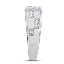 Load image into Gallery viewer, 14kt White Gold His Hers Round Diamond Cluster Wedding Set 1 Cttw - Top View