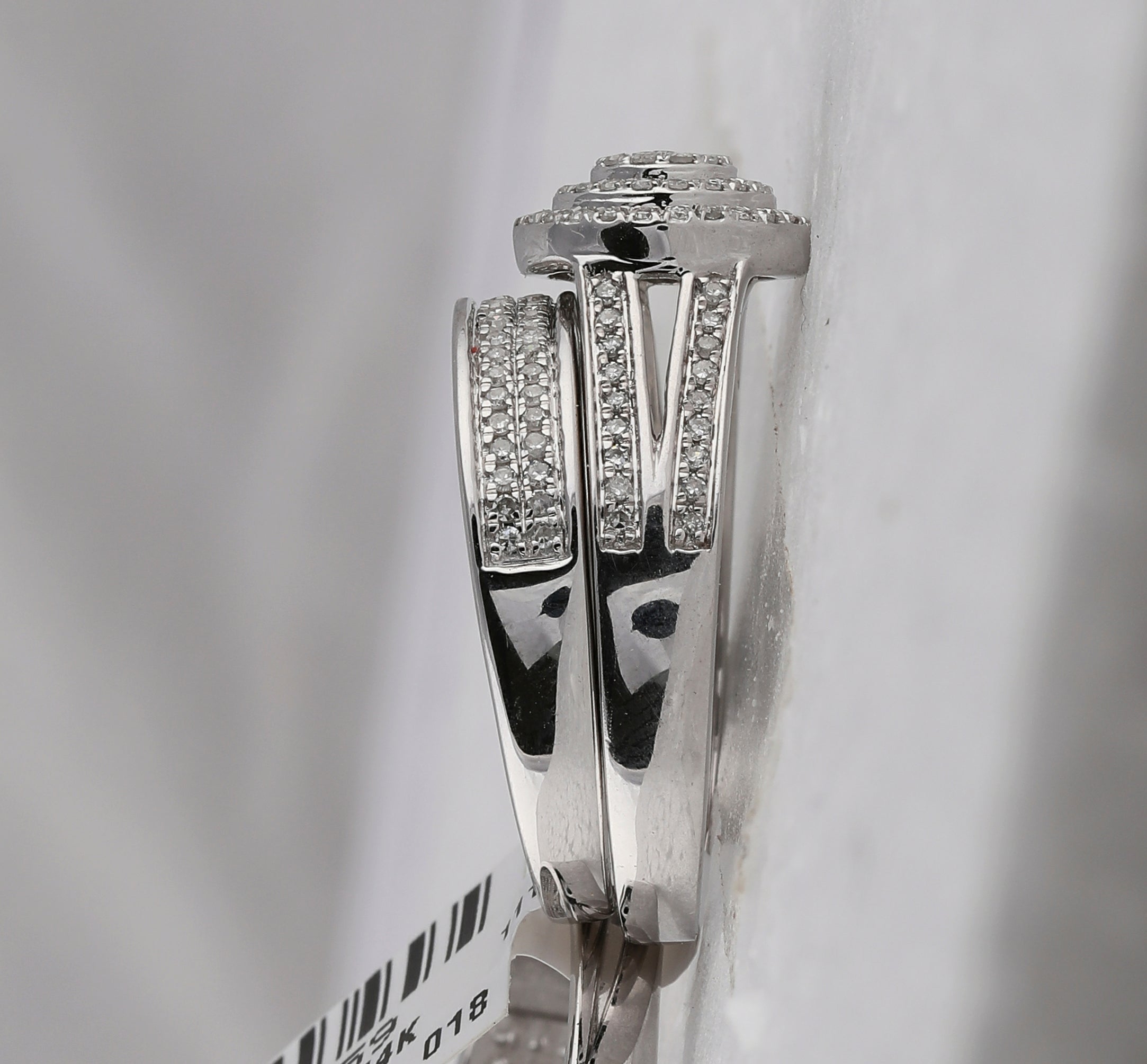 14kt White Gold His Hers Round Diamond Cluster Wedding Set - Eternal Love - Splendid Jewellery