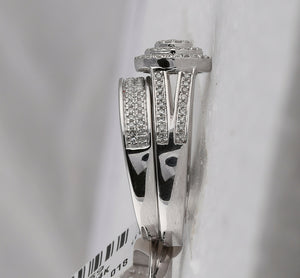 14kt White Gold His Hers Round Diamond Cluster Wedding Set - Eternal Love - Splendid Jewellery