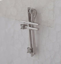 Load image into Gallery viewer, 14kt White Gold Layered Diamond Cross Pendant - A Timeless Symbol of Elegance and Faith - Splendid Jewellery