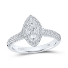 14kt White Gold Marquise Diamond Splendor Bridal Ring - Splendid Jewellery