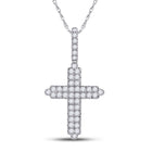 14kt White Gold Men's Diamond Cross Pendant - Elegant and Timeless - Splendid Jewellery