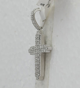 14kt White Gold Men's Diamond Cross Pendant - Elegant and Timeless - Splendid Jewellery