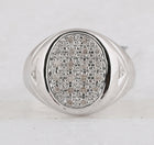 14kt White Gold Men's Oval Cluster Diamond Ring - 1/4 Cttw | Splendid Jewellery  Front View from Splendid Jewellery