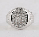 14kt White Gold Men's Oval Cluster Diamond Ring - 1/4 Cttw | Splendid Jewellery - Splendid Jewellery