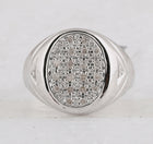 14kt White Gold Men's Oval Cluster Diamond Ring - 1/4 Cttw | Splendid Jewellery - Splendid Jewellery