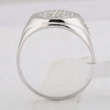 Load image into Gallery viewer, 14kt White Gold Men&#39;s Oval Cluster Diamond Ring - 1/4 Cttw | Splendid Jewellery  Side View 2 from Splendid Jewellery