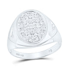 14kt White Gold Men's Oval Cluster Diamond Ring - 1/4 Cttw | Splendid Jewellery  Top View from Splendid Jewellery