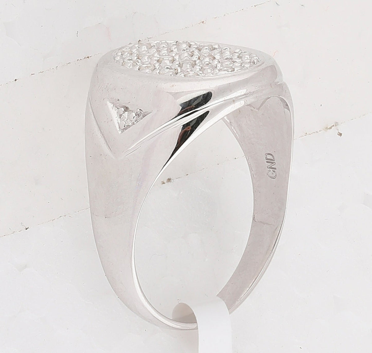 14kt White Gold Men's Oval Cluster Diamond Ring - 1/4 Cttw | Splendid Jewellery - Splendid Jewellery