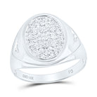 14kt White Gold Men's Oval Cluster Diamond Ring - 1/4 Cttw | Splendid Jewellery - Splendid Jewellery