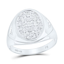 Load image into Gallery viewer, 14kt White Gold Men's Oval Cluster Diamond Ring - 1/4 Cttw | Splendid Jewellery - Splendid Jewellery