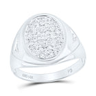 14kt White Gold Men's Oval Cluster Diamond Ring - 1/4 Cttw | Splendid Jewellery - Splendid Jewellery
