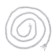 Load image into Gallery viewer, 14kt White Gold Men's Round Diamond 20 - inch Single Row Tennis Chain Necklace - A Dazzling Display of Elegance - Splendid Jewellery