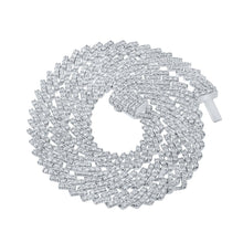 Load image into Gallery viewer, 14kt White Gold Men's Round Diamond 22 - inch Cuban Link Chain Necklace - 17 &amp; 3/4 Ct.t.w. - Splendid Jewellery