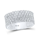 14kt White Gold Men's Round Diamond 5 - Row Pave Band Ring - A Dazzling Display of Elegance - Splendid Jewellery