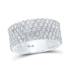 14kt White Gold Men's Round Diamond 5 - Row Pave Band Ring - A Dazzling Display of Elegance - Splendid Jewellery