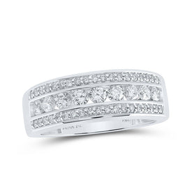 14kt White Gold Men's Round Diamond Band Ring - 1 Cttw | Exquisite Jewellery - Splendid Jewellery