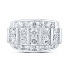 14kt White Gold Men's Round Diamond Band Ring - Captivating Brilliance - Front View