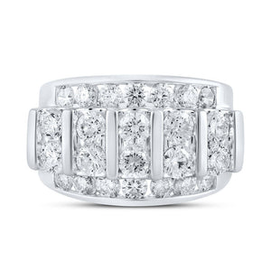 14kt White Gold Men's Round Diamond Band Ring - Captivating Brilliance - Splendid Jewellery