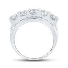 Load image into Gallery viewer, 14kt White Gold Men&#39;s Round Diamond Band Ring - Captivating Brilliance - Side View