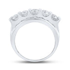 14kt White Gold Men's Round Diamond Band Ring - Captivating Brilliance - Side View