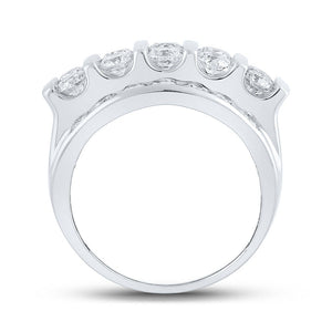 14kt White Gold Men's Round Diamond Band Ring - Captivating Brilliance - Splendid Jewellery