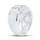 14kt White Gold Men's Round Diamond Band Ring - Captivating Brilliance - Second Side View