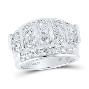 14kt White Gold Men's Round Diamond Band Ring - Captivating Brilliance - Splendid Jewellery