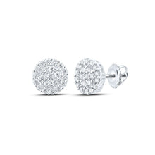 Load image into Gallery viewer, 14kt White Gold Men's Round Diamond Cluster Earrings - 1 - 1/4 Cttw | Splendid Jewellery - Splendid Jewellery