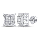 14kt White Gold Men's Round Diamond Kite Square Earrings - 5/8 Cttw | Exquisite Diamond Jewelry - Splendid Jewellery
