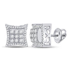 14kt White Gold Men's Round Diamond Kite Square Earrings - 5/8 Cttw | Exquisite Diamond Jewelry - Splendid Jewellery